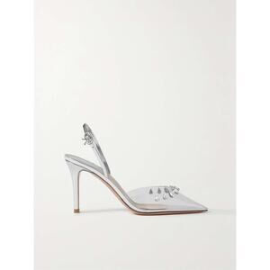 Gianvito Rossi 85 Crystal-Embellished Slingback Pumps Size 37 EU